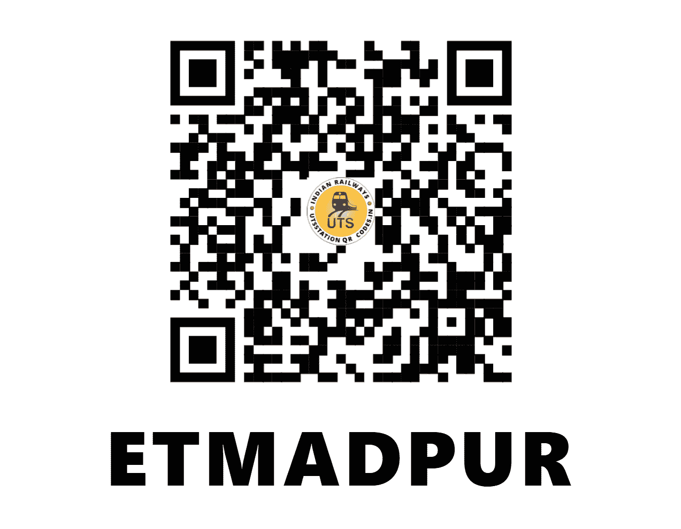 UTS QR Code for ETMADPUR - ETUE - NC (UTTAR PRADESH)